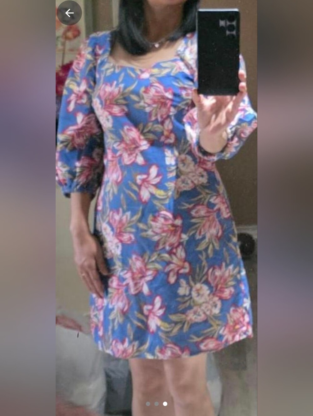 a new day Blue Floral Square-Neck Mini Dress